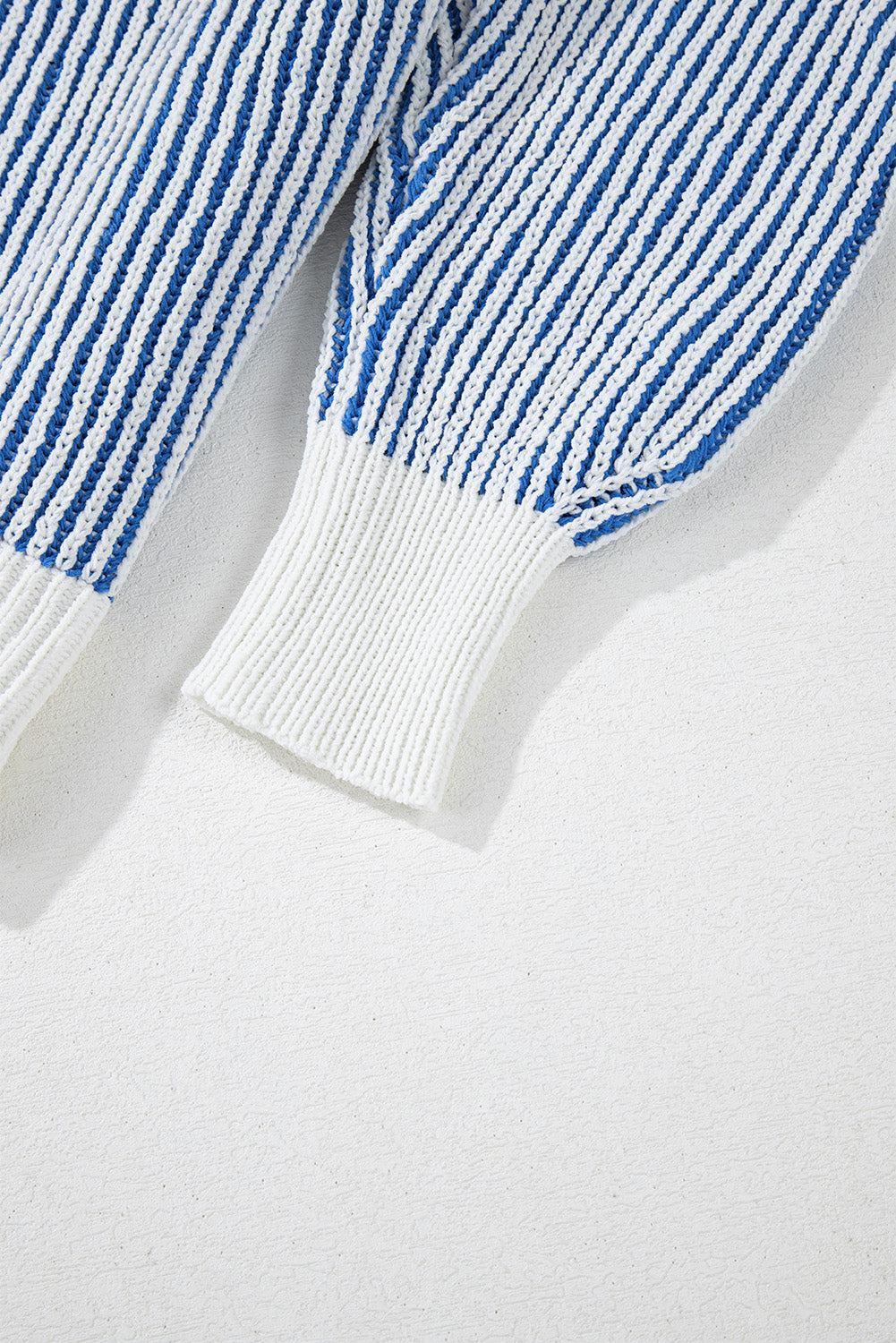 Black Striped Contrast Trim Loose Sweater