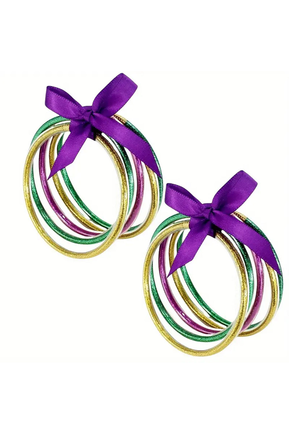 Yellow Glitter Bowknot Layered Jelly Bracelet