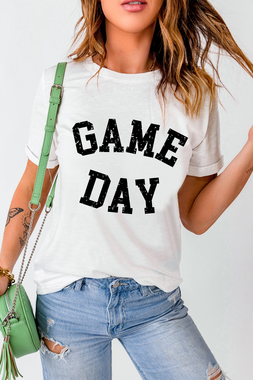 Black GAME DAY Crewneck Graphic T Shirt