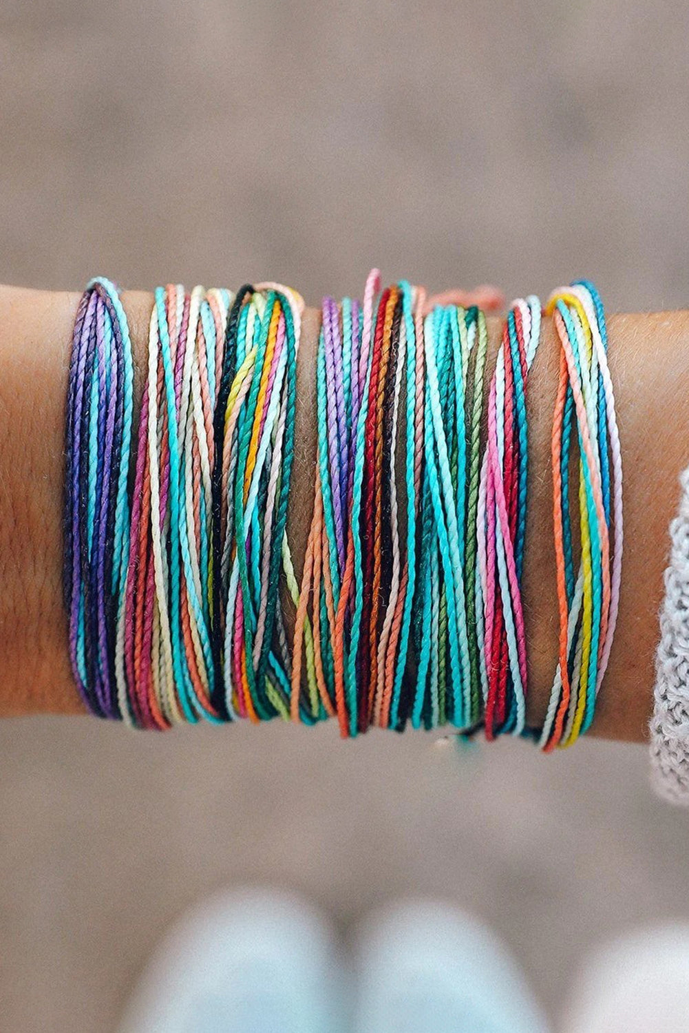 Multi Color Wax Rope Woven Bracelet Set