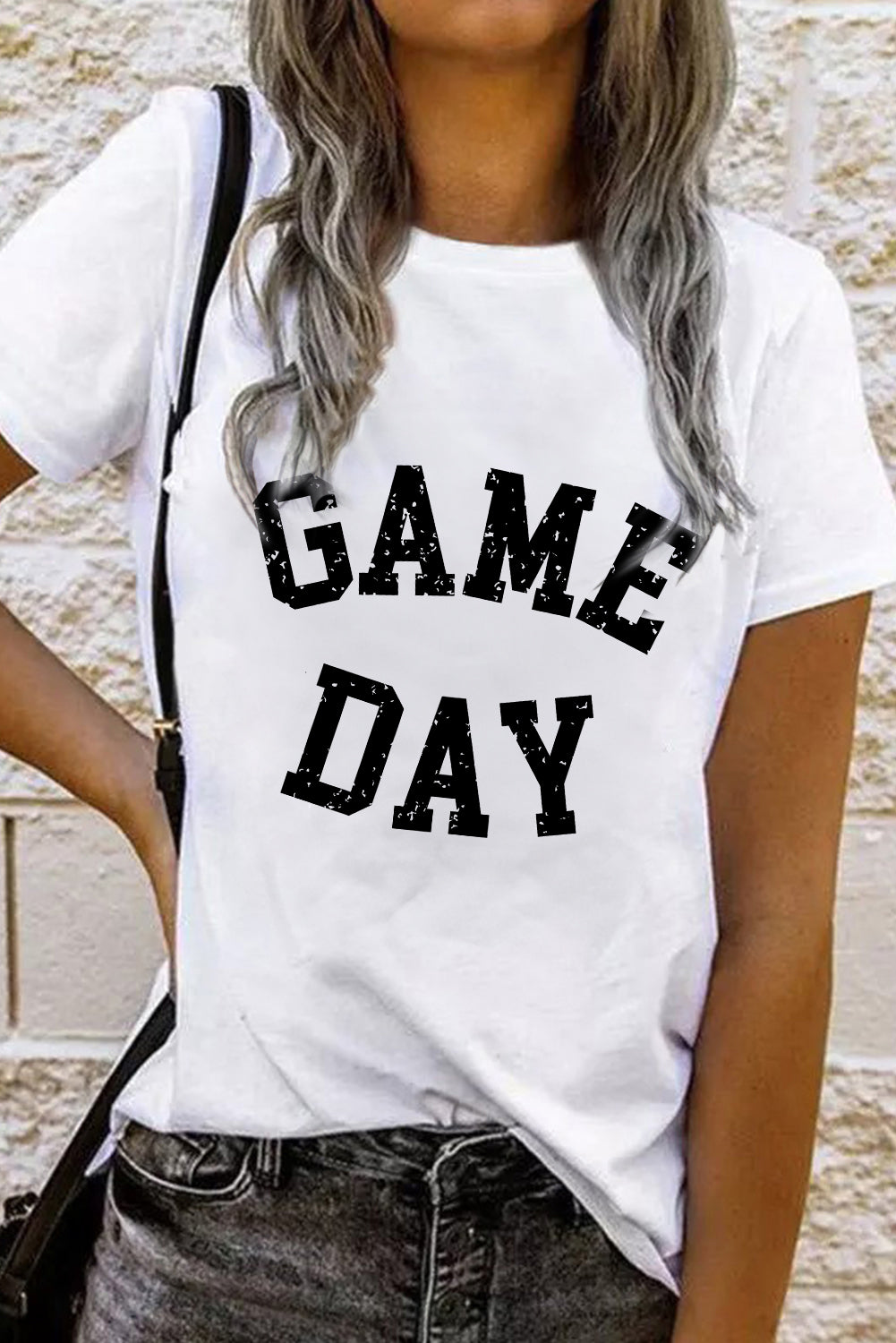 Black GAME DAY Crewneck Graphic T Shirt