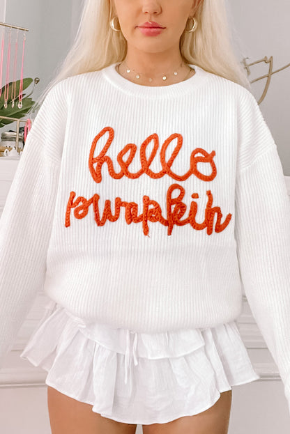 Flamingo Hello Pumpkin Graphic Sweater