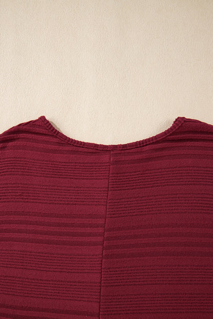 Simply Taupe Pit Stripe Batwing Sleeve Top