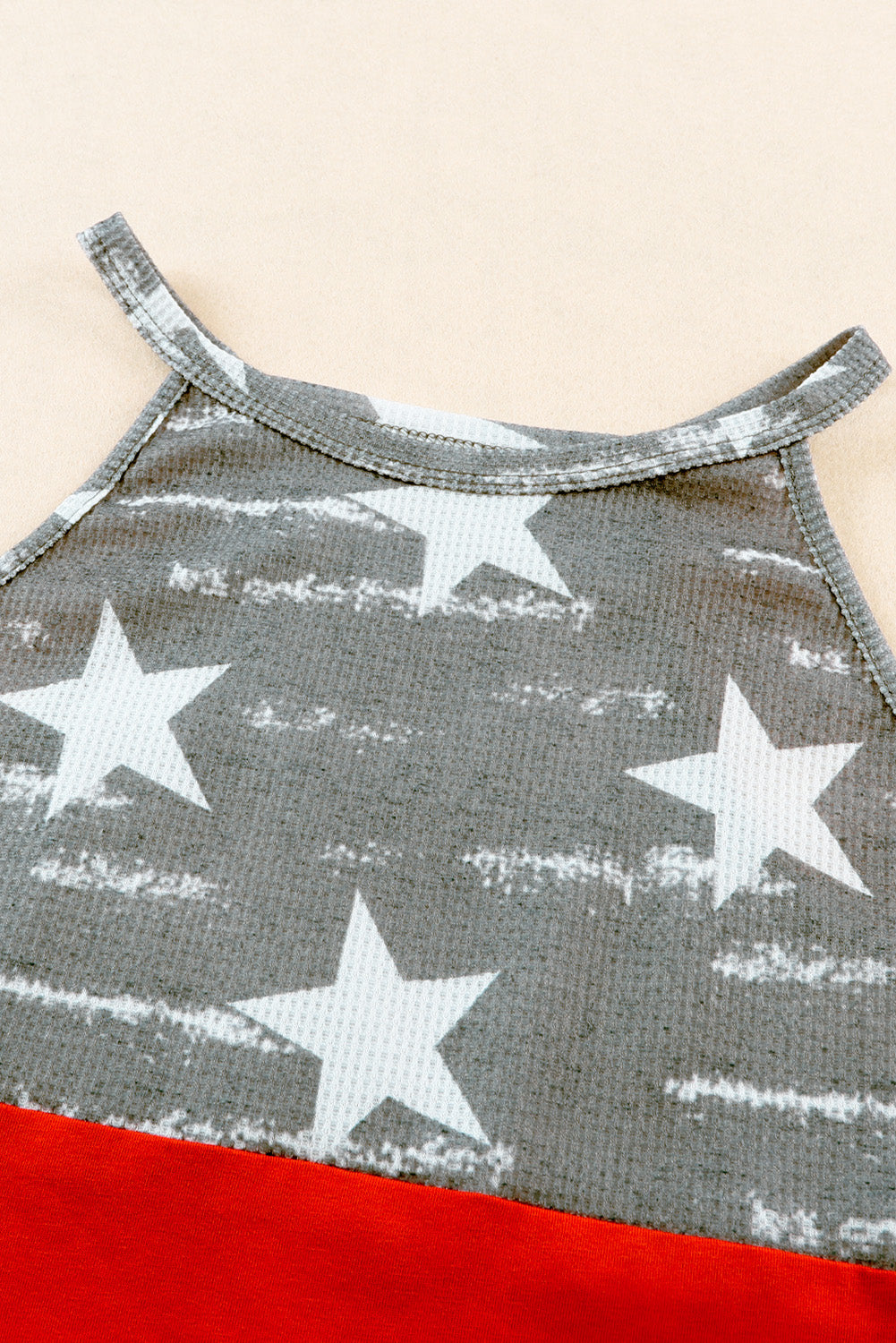 Multicolor American Flag Print Casual Tank Top