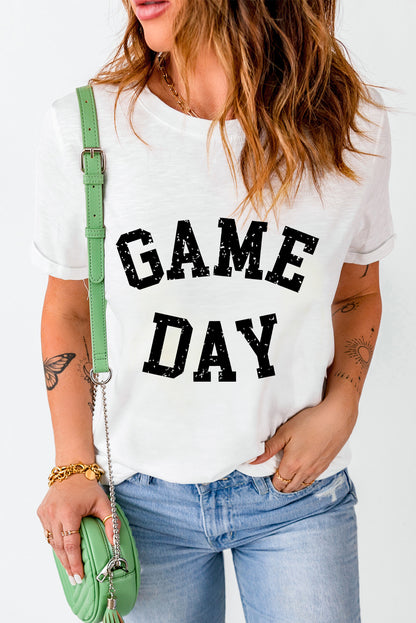 Black GAME DAY Crewneck Graphic T Shirt