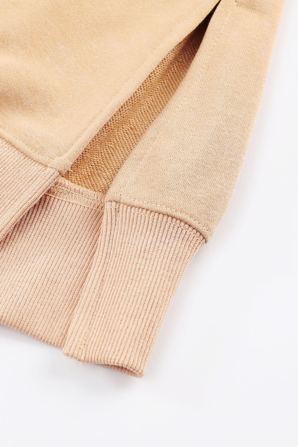 Pink Plain Drop Shoulder Trim Oversized Sweatshirt