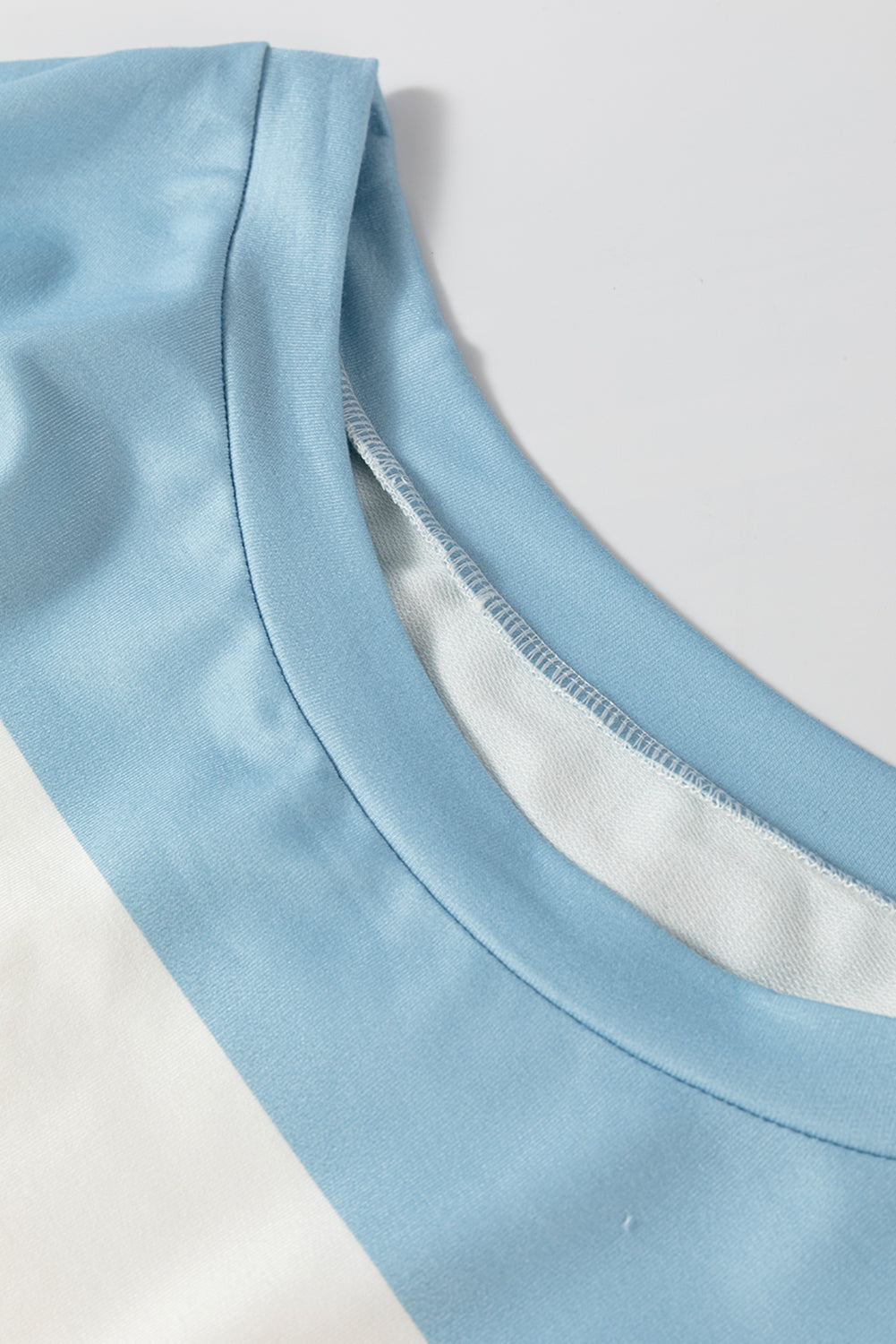 Light Blue Colorblock Drop Sleeve Top