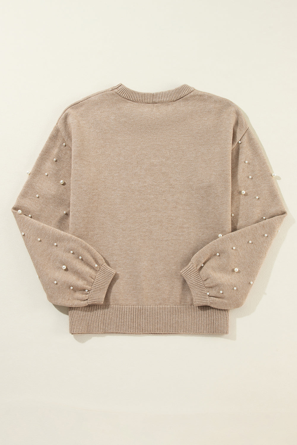 Evergreen Pearl Drop Shoulder Round Neck Sweater