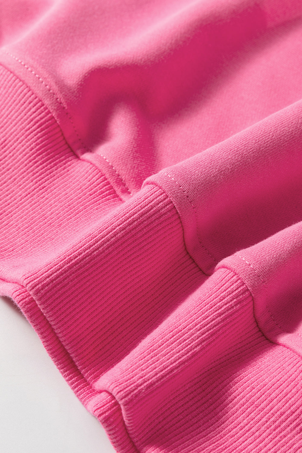 Bright Pink Colorblock Drop Shoulder Sweatshirt