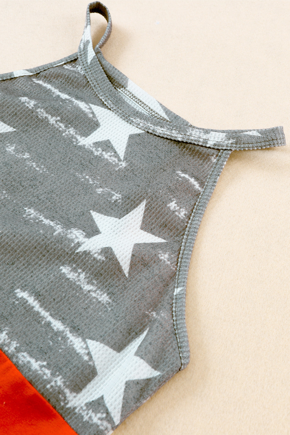 Multicolor American Flag Print Casual Tank Top