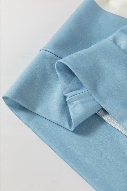 Light Blue Colorblock Drop Sleeve Top