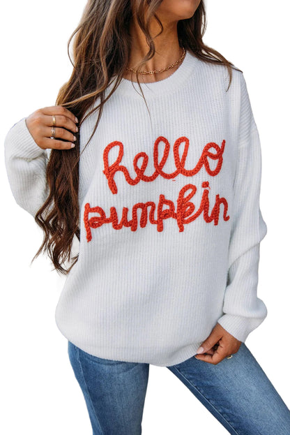 Flamingo Hello Pumpkin Graphic Sweater