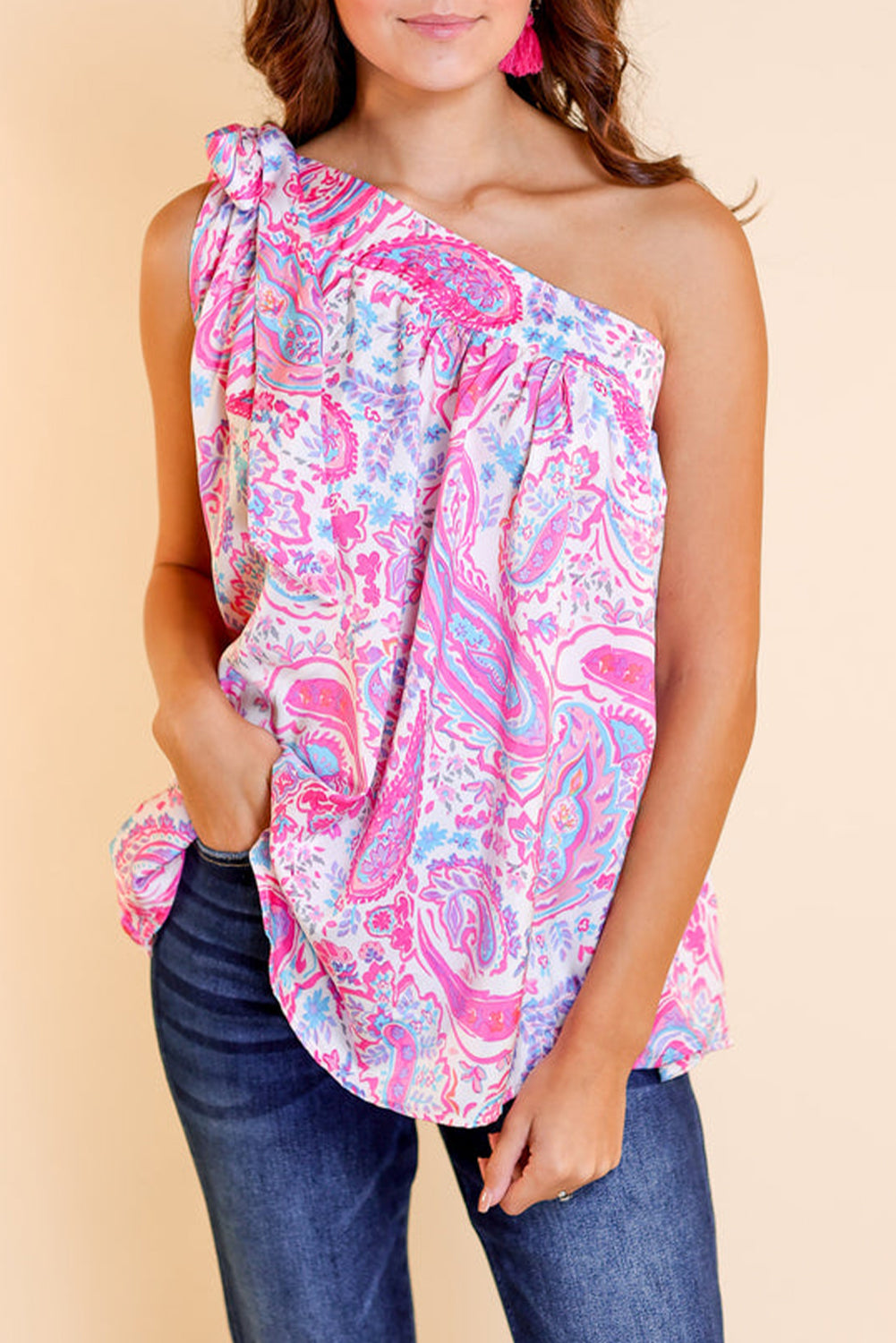 Multicolour Paisley Knot Boho Top