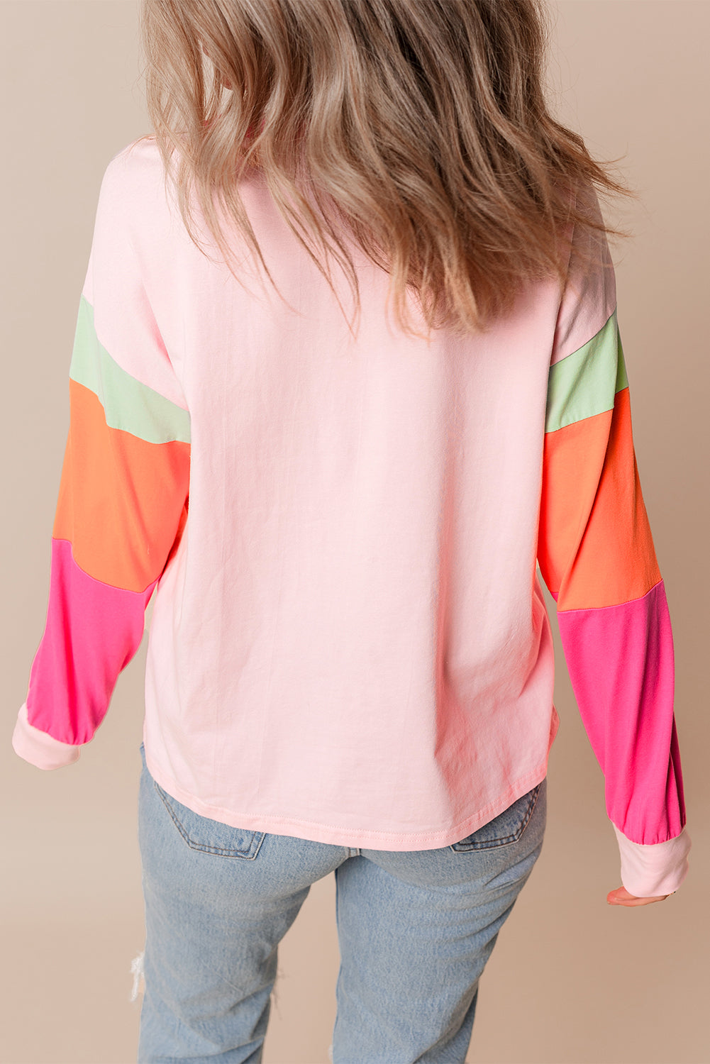 Pink Colorblock Nutcracker Print Graphic Sweatshirt