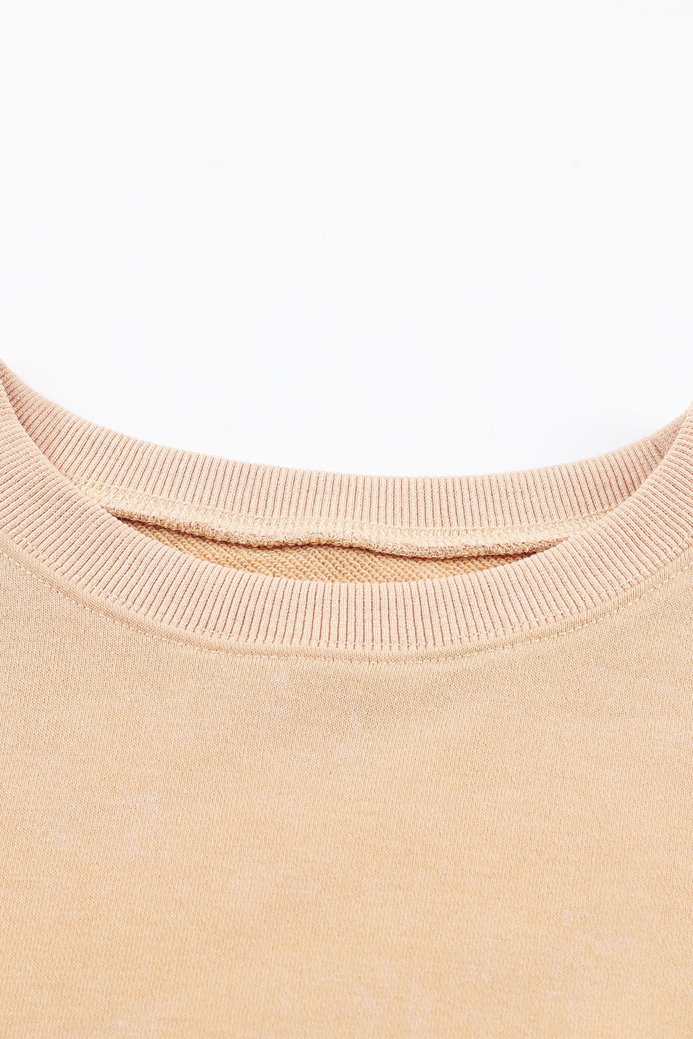 Pink Plain Drop Shoulder Trim Oversized Sweatshirt