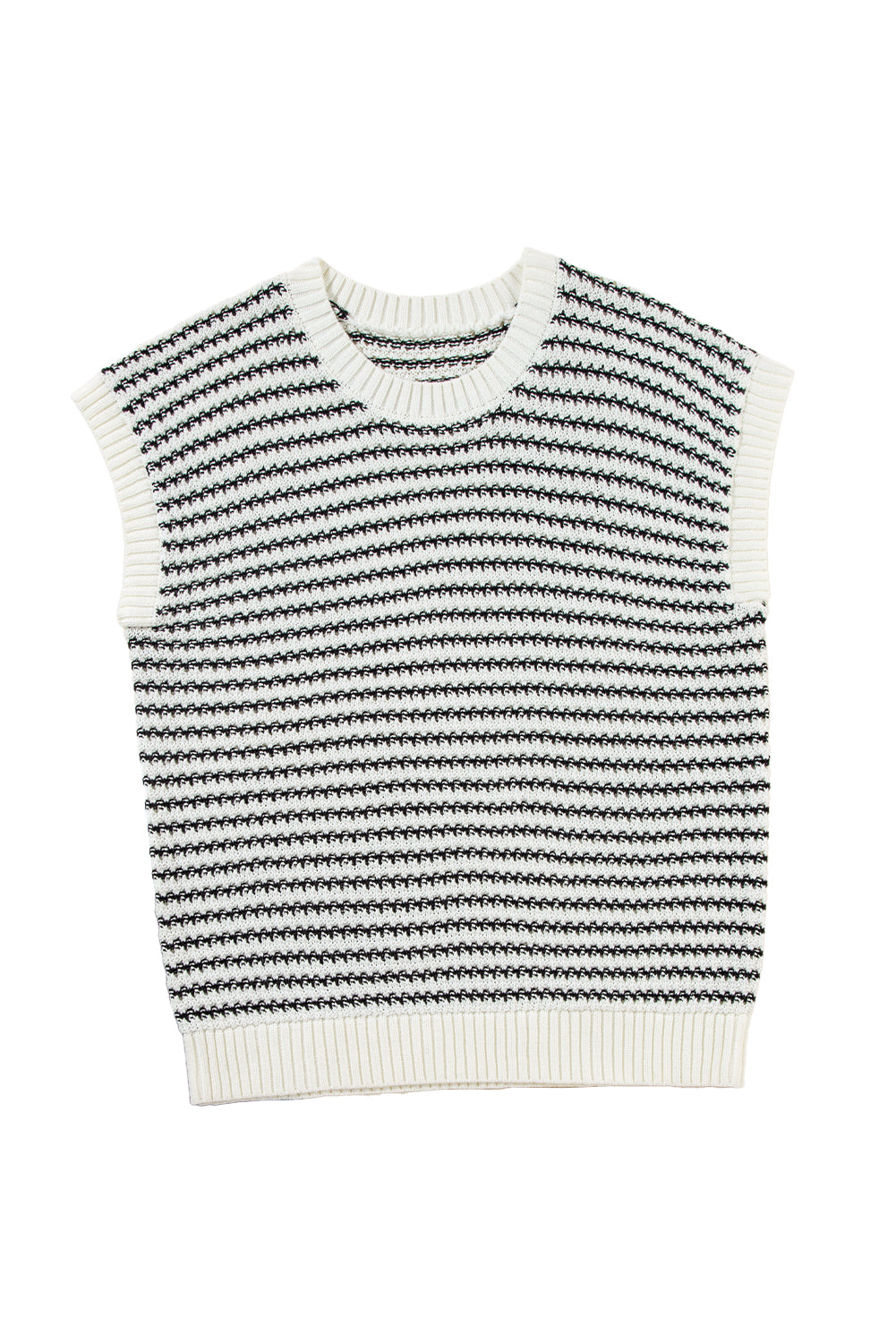 Black Stripe Contrast Trim Knit Dolman Top