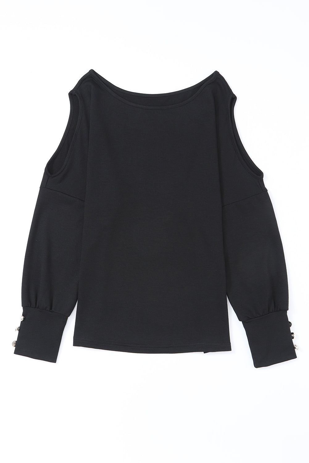 Green Boat Neck Asymmetric Cutout Long Sleeve Top