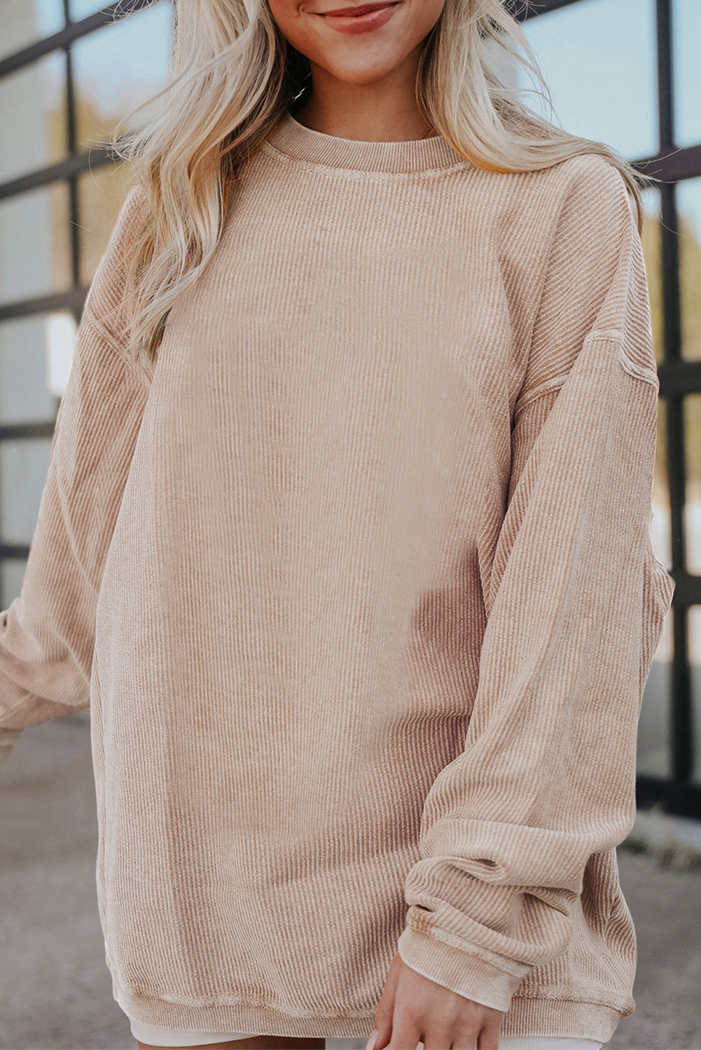 Strawberry Pink Drop Sleeve Oversized Sweatshirt