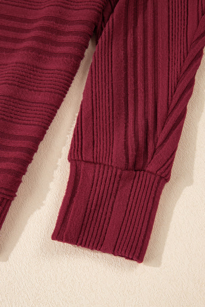 Simply Taupe Pit Stripe Batwing Sleeve Top