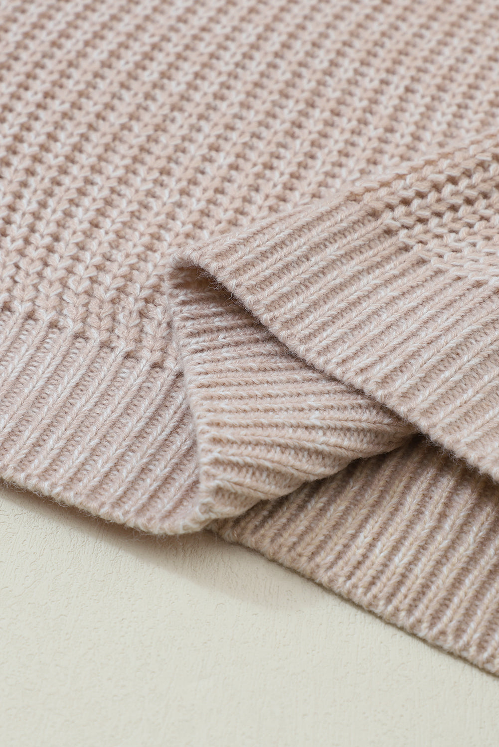 Parchment Chunky Knit Sleeve Drop Shoulder Sweater