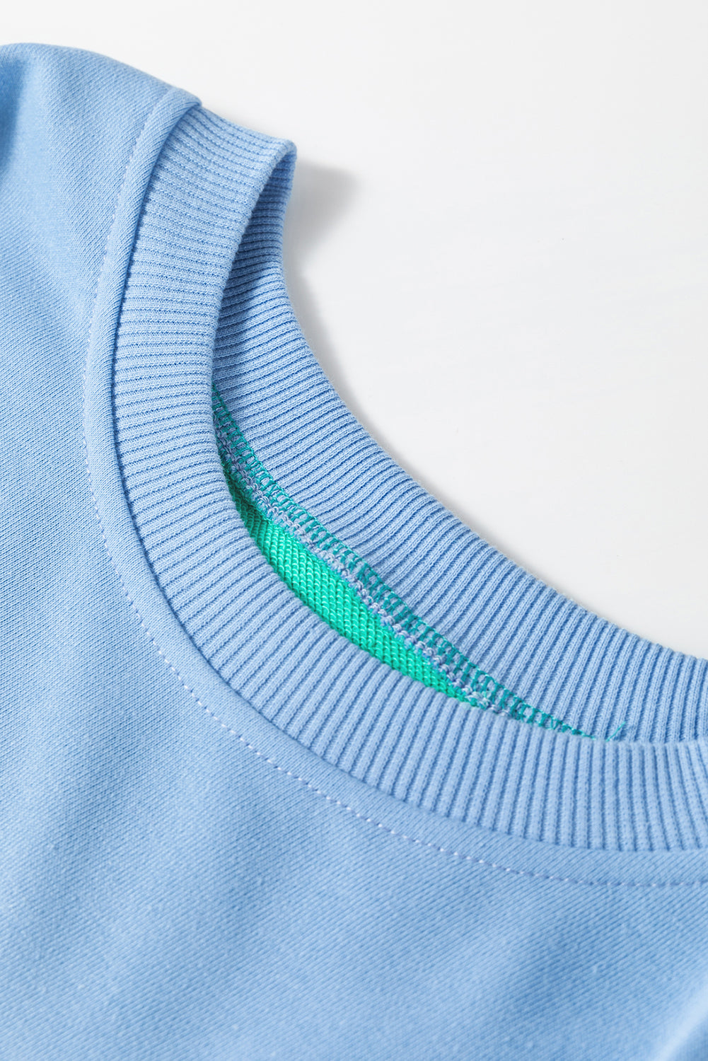 Bright Pink Colorblock Drop Shoulder Sweatshirt