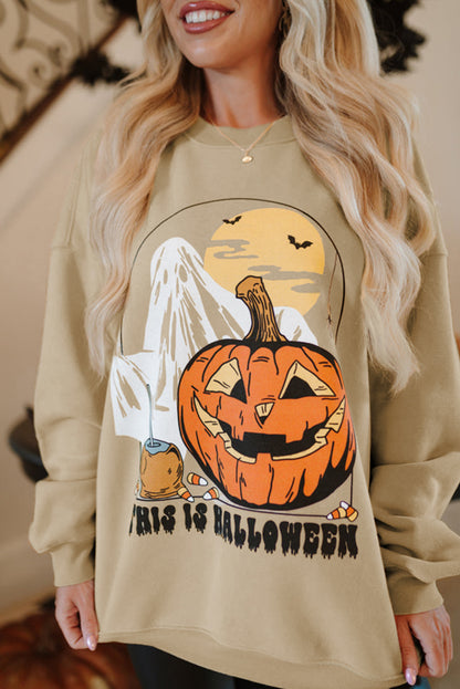 Parchment THIS IS HALLOWEEN Long Sleeve Round Neck Sweatshirt