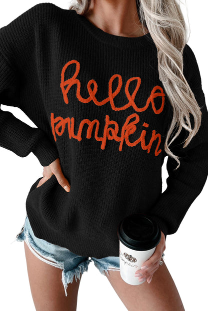 Flamingo Hello Pumpkin Graphic Sweater