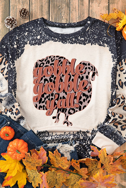 Black Gobble Gobble Y'all Thanksgiving Graphic Sweatshirt