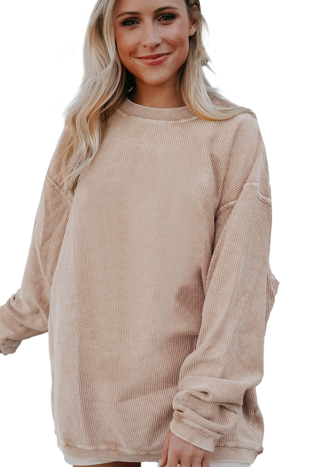 Strawberry Pink Drop Sleeve Oversized Sweatshirt