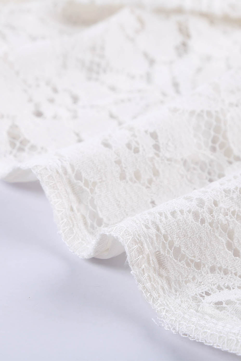 White V Neck Sleeveless Lace Top for Summer