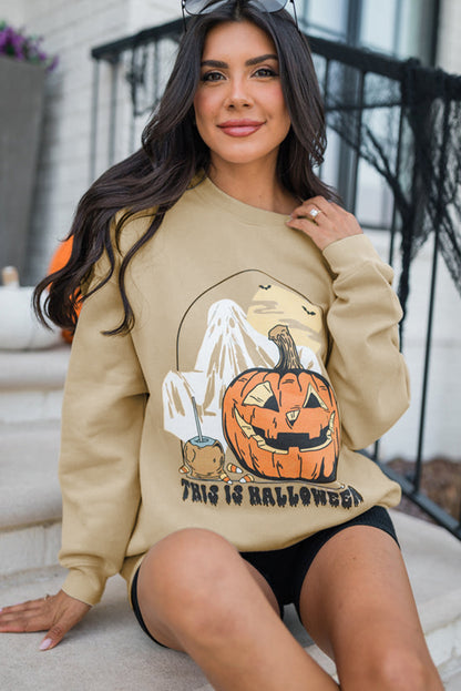 Parchment THIS IS HALLOWEEN Long Sleeve Round Neck Sweatshirt