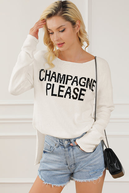 Desert Palm Champagne Please Graphic Sweater