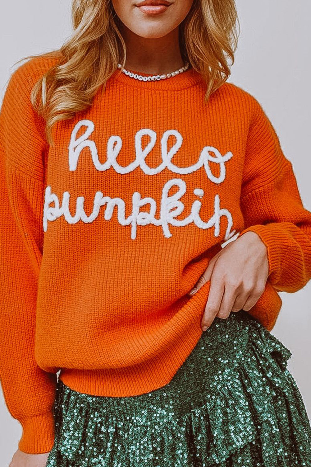 Flamingo Hello Pumpkin Graphic Sweater