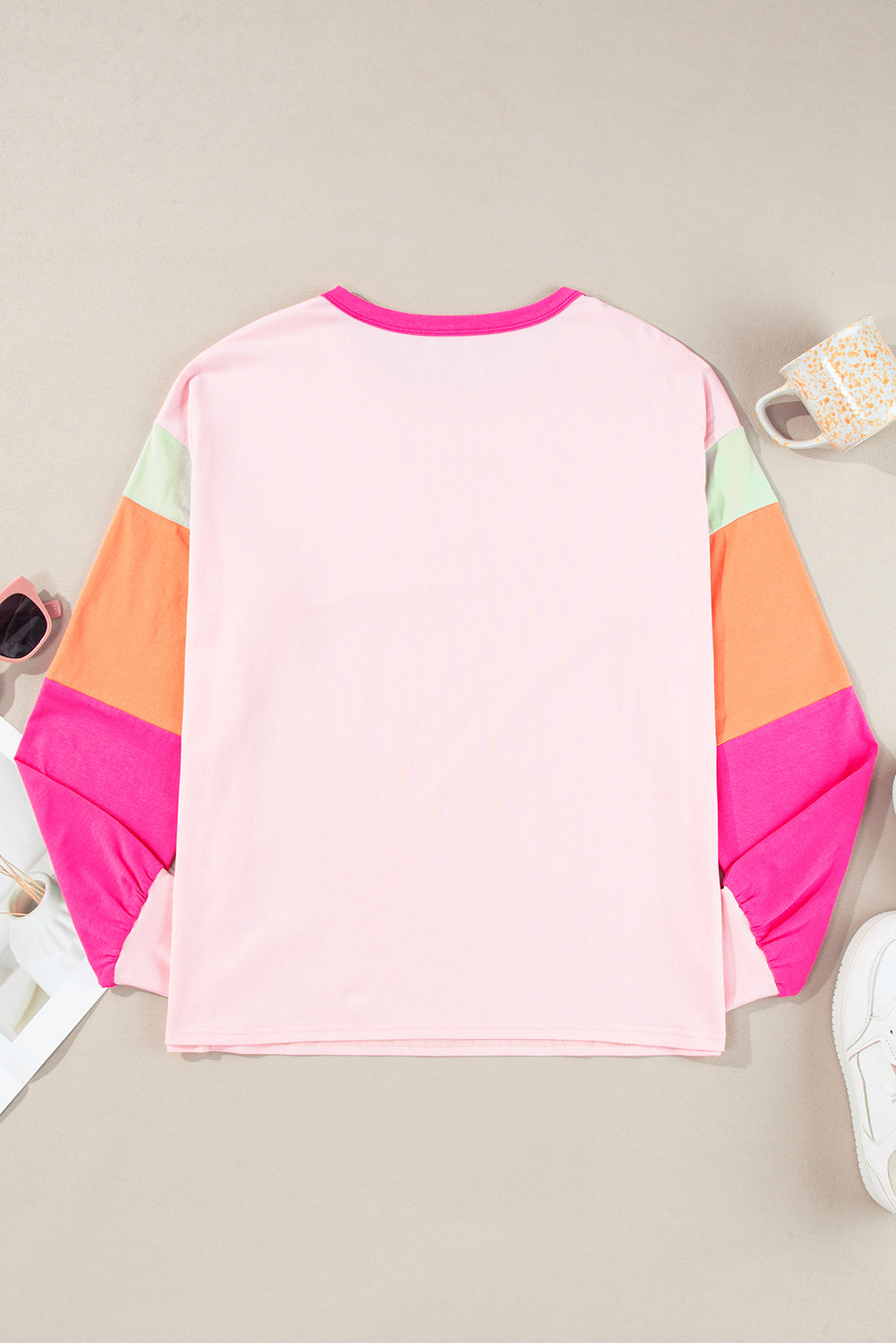 Pink Colorblock Nutcracker Print Graphic Sweatshirt