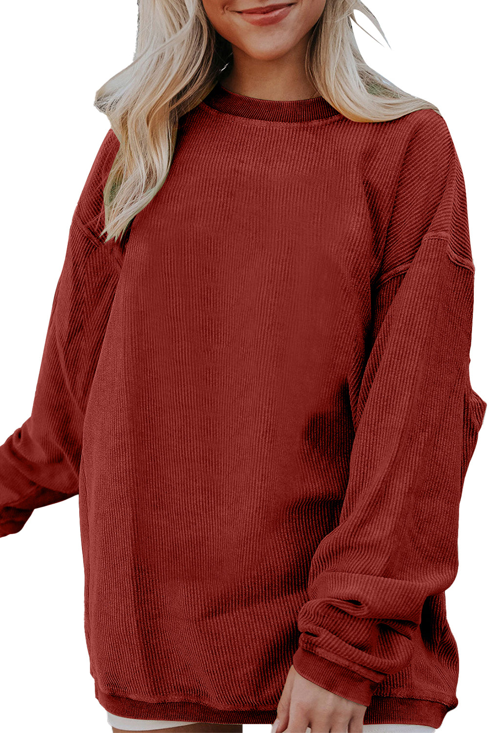 Strawberry Pink Drop Sleeve Oversized Sweatshirt