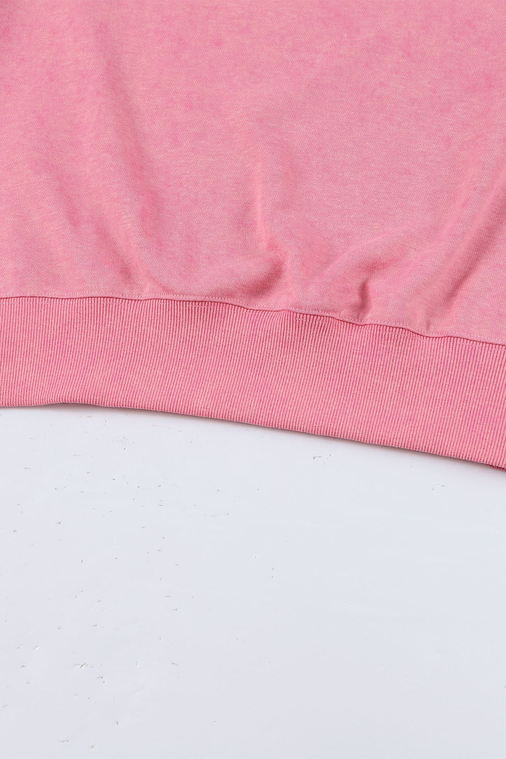 Pink Plain Drop Shoulder Trim Oversized Sweatshirt