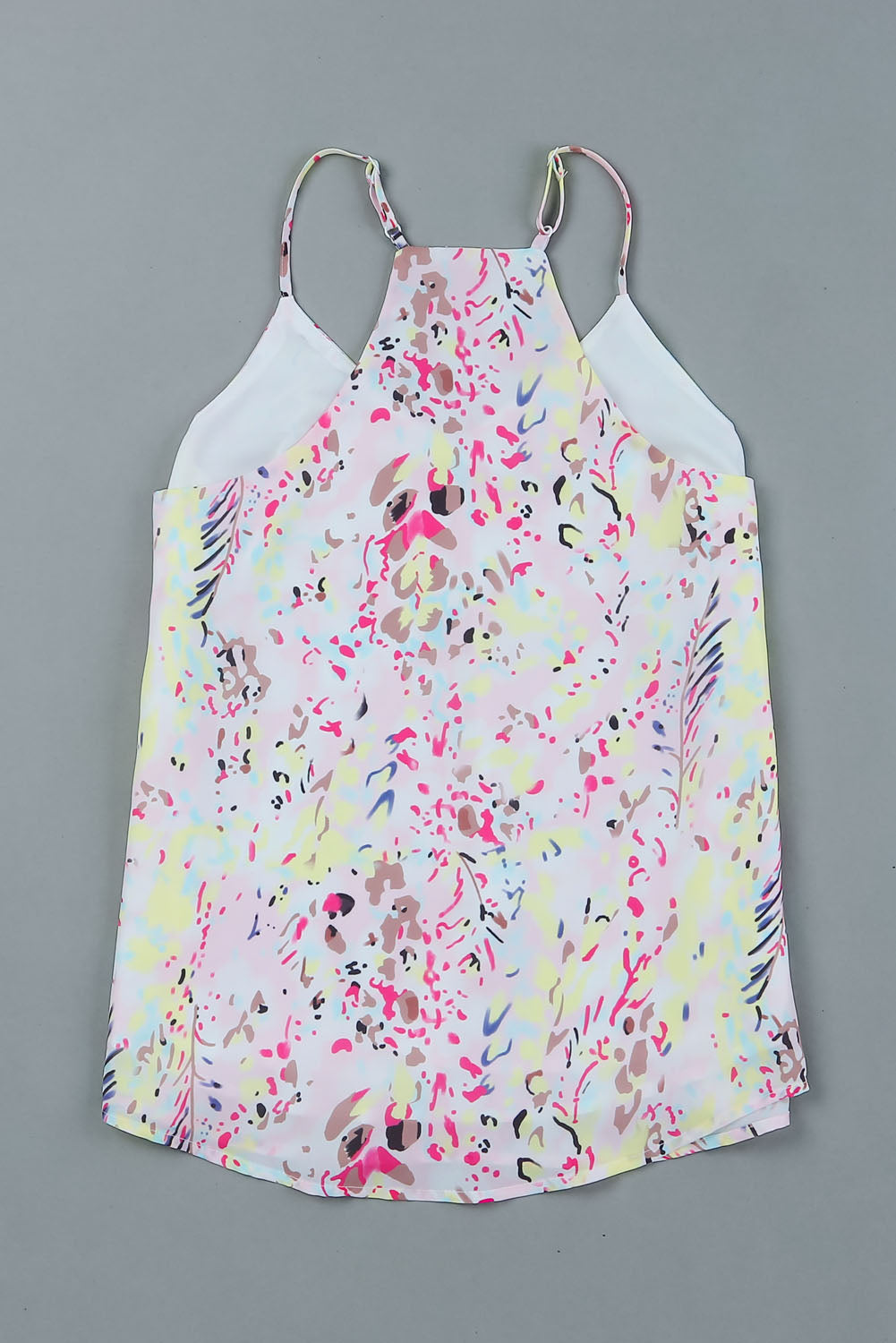 Multicolor Abstract Print Boho Color Block Spaghetti Strap Camisole