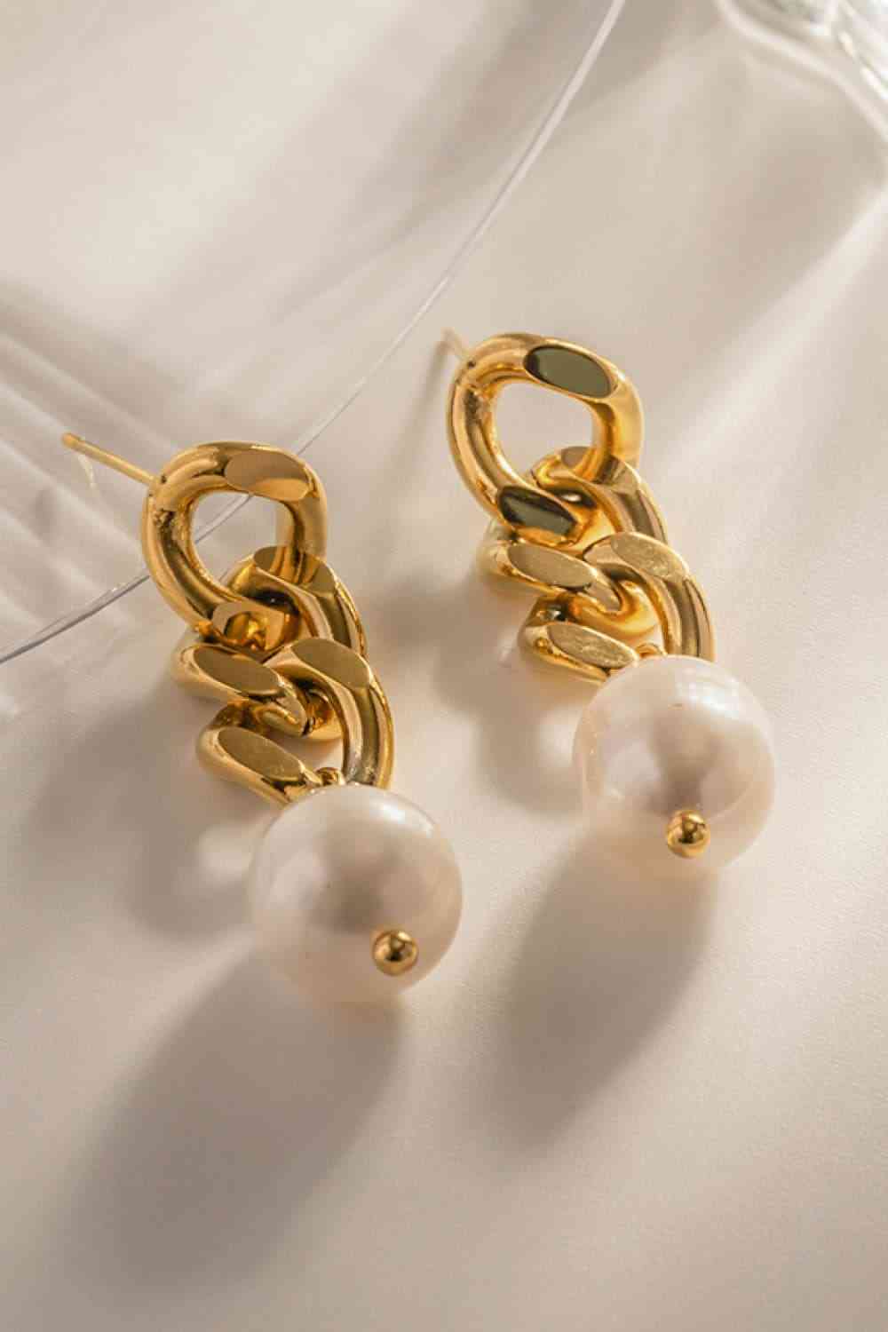 Stainless Steel Pearl Earrings