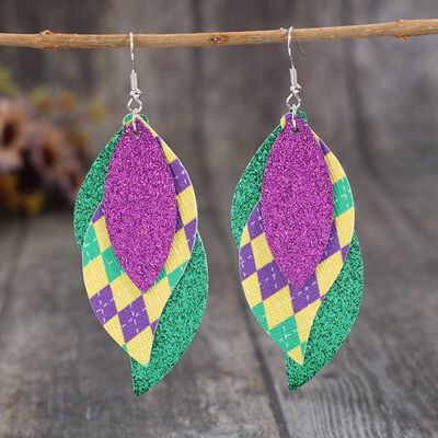 Statement Earrings: Leather Leaf Dangles