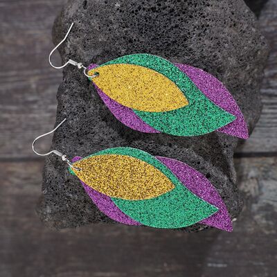 Statement Earrings: Leather Leaf Dangles