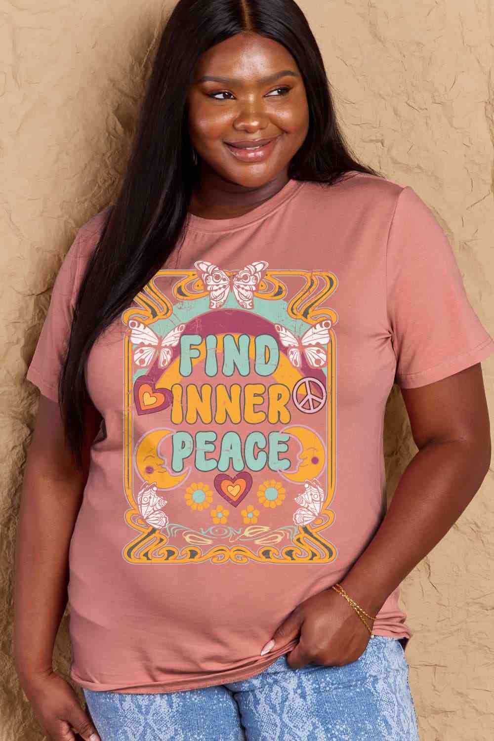 Simply Love Full Size FIND INNER PEACE Graphic Cotton T-Shirt