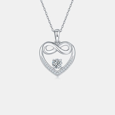 Moissanite 925 Sterling Silver Heart Necklace