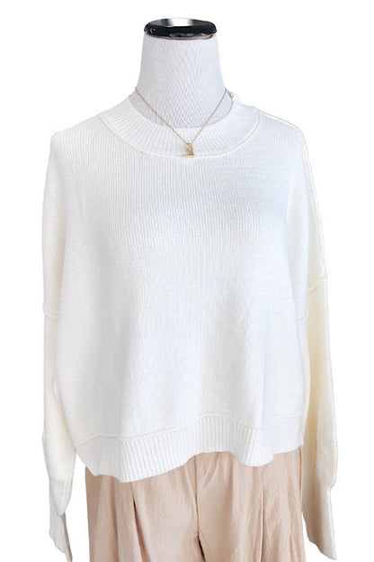 Spring Breeze White Crop Sweater