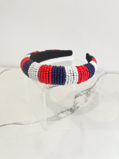 Liberty Striped Beaded Headband