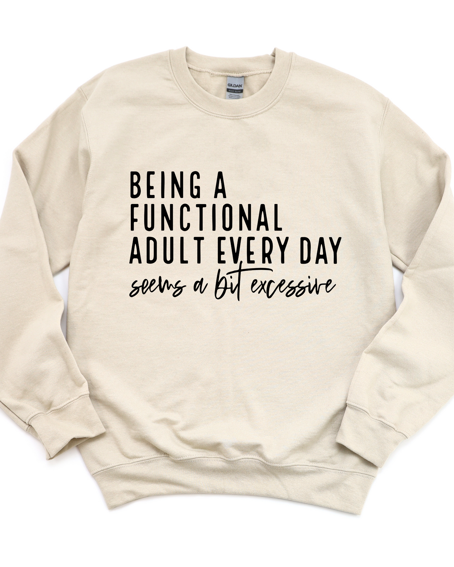 BEING A FUNCTIONAL ADULT SWEATSHIRT