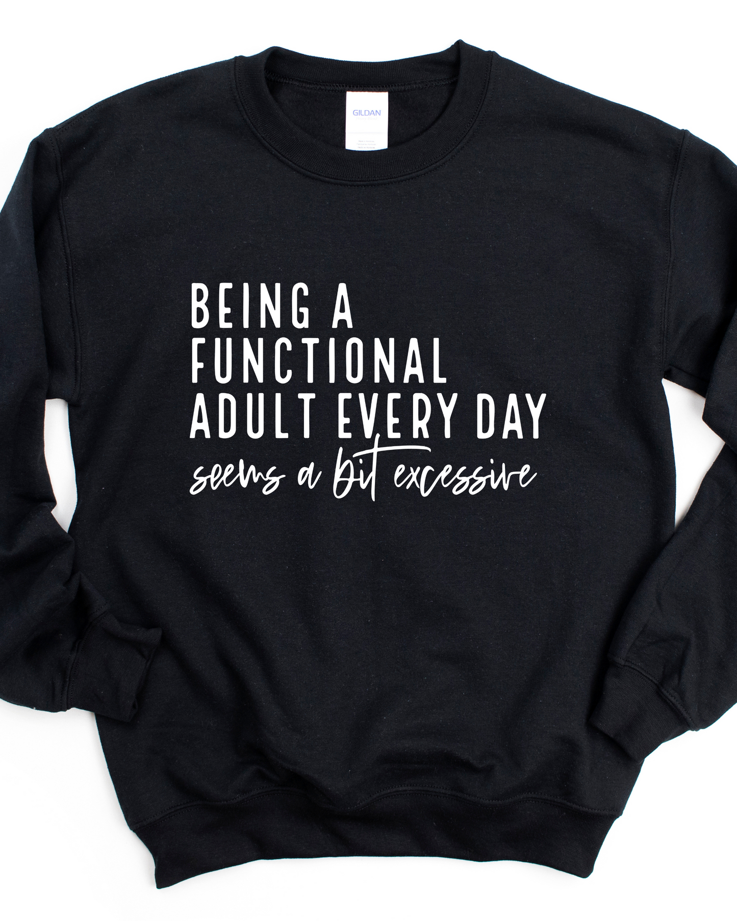 BEING A FUNCTIONAL ADULT SWEATSHIRT