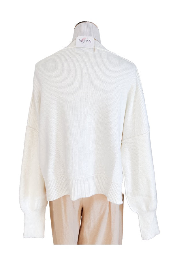 Spring Breeze White Crop Sweater