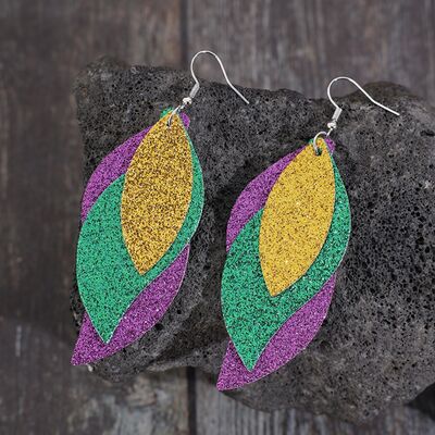 Statement Earrings: Leather Leaf Dangles 