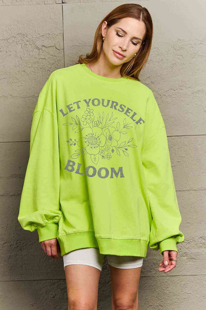 Simply Love Simply Love Full Size LET YOURSELF BLOOM Graphic Sweatshirt