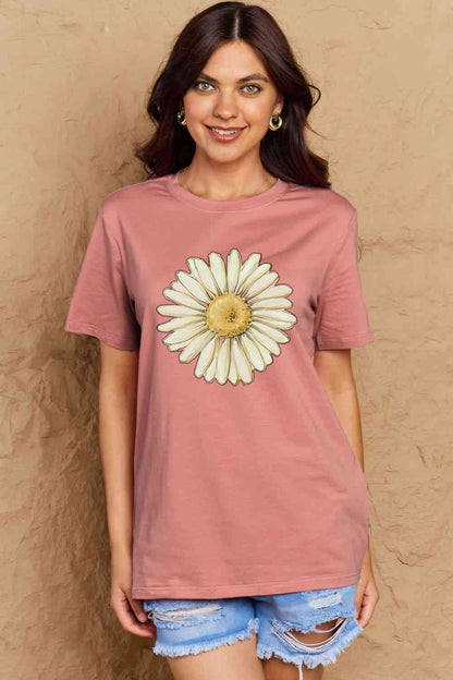 Simply Love Full Size FLOWER Graphic Cotton Tee